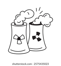 Icon showing nuclear pollution affecting the environment