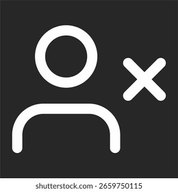 Icono que muestra el usuario eliminado o deshabilitado sobre fondo negro