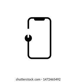 An icon showing a service for repairing phones with a picture of the phone and the key in the middle