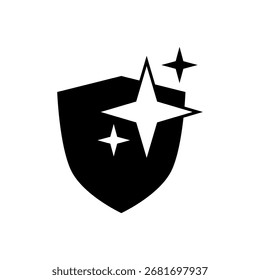 An icon showing a shield with three shining stars.