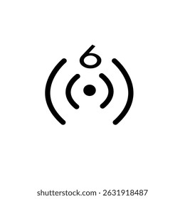 Icon showing six devices connected to wifi