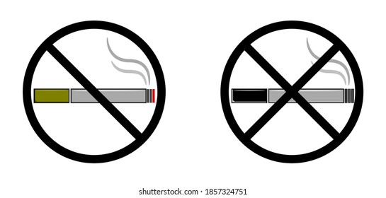 An icon showing smoking is injurious to health. An icon with information to stop smoking.