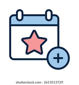 Icon showing a star and calendar for adding events