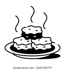 Icon showing thanksgiving cookies in doodle style