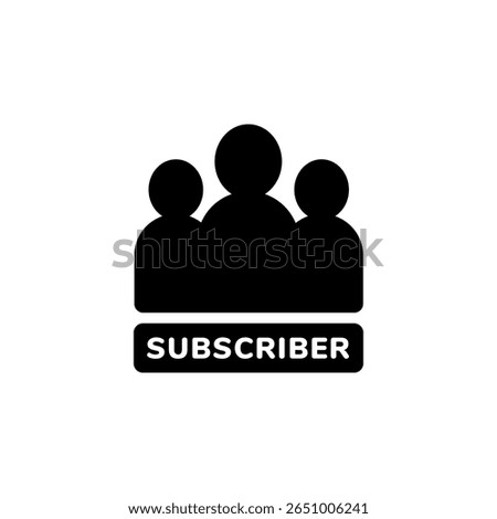 Icon showing three figures above the word "subscriber", representing subscription or community membership.