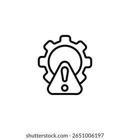 Symbol, das ein Warnzeichen in einem Gang anzeigt, das Warnung und Vorsicht in den Einstellungen darstellt.