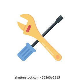 Icon showing a wrench crossed with a screwdriver, representing repair and assembly tools.