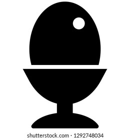 Icon shows a boiled egg on a stand. Pixel precise design. Suitable for all devices, SEO, SMM, UX. Perfect for use in presentations, analytical reports, branding and many other. Use it on any surface