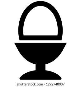 Icon shows a boiled egg on a stand. Pixel precise design. Suitable for all devices, SEO, SMM, UX. Perfect for use in presentations, analytical reports, branding and many other. Use it on any surface