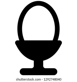 Icon shows a boiled egg on a stand. Pixel precise design. Suitable for all devices, SEO, SMM, UX. Perfect for use in presentations, analytical reports, branding and many other. Use it on any surface