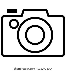 The icon shows a camera. Pixel precise design. Suitable for all devices, SEO, SMM, UX. Perfect for use in presentations, analytical reports, branding and many other. Use it on any surface