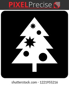 Icon shows a christmas tree. Pixel precise design. Suitable for all devices, SEO, SMM, UX. Perfect for use in presentations, analytical reports, branding and many other. Use it on any surface