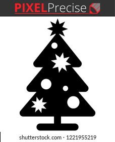 Icon shows a christmas tree. Pixel precise design. Suitable for all devices, SEO, SMM, UX. Perfect for use in presentations, analytical reports, branding and many other. Use it on any surface