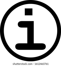 Icon shows a circle with the letter "i" standing inside the circle. Pixel precise design. Suitable for all devices, SEO, SMM, UX. Perfect for use in presentations, analytical reports, branding