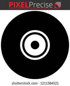 Icon shows a compact disk. Pixel precise design. Suitable for all devices, SEO, SMM, UX. Perfect for use in presentations, analytical reports, branding. Use it on any surface