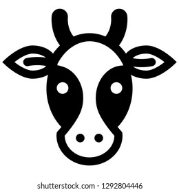 Icon shows a cow head. Pixel precise design. Suitable for all devices, SEO, SMM, UX. Perfect for use in presentations, analytical reports, branding and many other. Use it on any surface