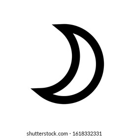 Icon shows a crescent. Pixel precise design. Suitable for all devices, SEO, SMM, UX. Perfect for use in presentations, analytical reports, branding