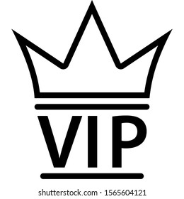 Icon shows the crown and the inscription “VIP”. Pixel precise design. Suitable for all devices, SEO, SMM, UX. Perfect for use in presentations, analytical reports, branding and many other