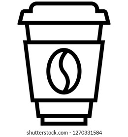 The icon shows a cup of coffee. Pixel precise design, line icon. Suitable for all devices, SEO, SMM, UX. Perfect for use in presentations, analytical reports, branding and many other. Use it on any su