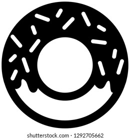 Icon shows a donut. Pixel precise design. Suitable for all devices, SEO, SMM, UX. Perfect for use in presentations, analytical reports, branding and many other. Use it on any surface