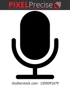 Icon shows a microphone. Pixel precise design. Suitable for all devices, SEO, SMM, UX. Perfect for use in presentations, analytical reports, branding and many other. Use it on any surface