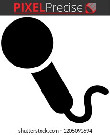 Icon shows a microphone. Pixel precise design. Suitable for all devices, SEO, SMM, UX. Perfect for use in presentations, analytical reports, branding and many other. Use it on any surface