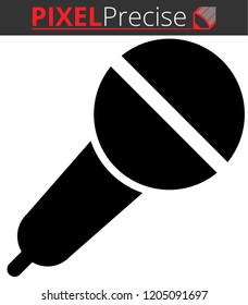 Icon shows a microphone. Pixel precise design. Suitable for all devices, SEO, SMM, UX. Perfect for use in presentations, analytical reports, branding and many other. Use it on any surface