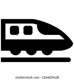 Icon shows a modern suburban train. Pixel precise design. Suitable for all devices, SEO, SMM, UX. Perfect for use in presentations, analytical reports, branding. Use it on any surface