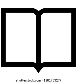 The icon shows an open book. Pixel precise design. Suitable for all devices, SEO, SMM, UX. Perfect for use in presentations, analytical reports, branding and many other. Use it on any surface