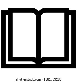 The icon shows an open book. Pixel precise design. Suitable for all devices, SEO, SMM, UX. Perfect for use in presentations, analytical reports, branding and many other. Use it on any surface