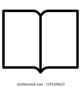 The icon shows an open book. Pixel precise design. Suitable for all devices, SEO, SMM, UX. Perfect for use in presentations, analytical reports, branding and many other. Use it on any surface