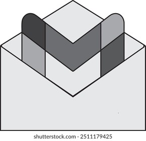 The icon shows an open orange envelope with ‘M’-shaped paper inside. It’s typically used to represent email or messaging services.
