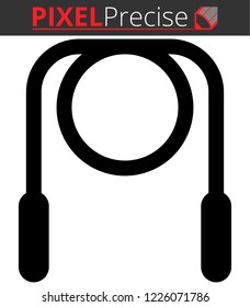 Icon shows a skipping rope. Pixel precise design. Suitable for all devices, SEO, SMM, UX. Perfect for use in presentations, analytical reports, branding and many other. Use it on any surface