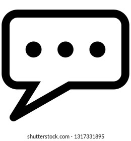 Icon shows a speech bubble with three dots inside it. Pixel precise design. Suitable for all devices, SEO, SMM, UX. Perfect for use in presentations, analytical reports, branding and many other