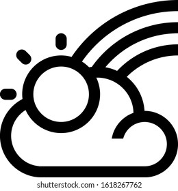 Icon shows sun, cloud and rainbow. Pixel precise design. Suitable for all devices, SEO, SMM, UX. Perfect for use in presentations, analytical reports, branding
