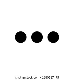 Icon shows three circular dots arranged in one row horizontally. Pixel precise design. Suitable for all devices, SEO, SMM, UX. Perfect for use in branding