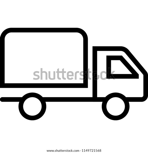The icon shows a truck delivering the goods. Pixel\
precise design, line icon. Suitable for all devices, SEO, SMM, UX.\
Perfect for use in presentations, analytical reports, branding and\
many other