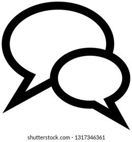 Icon shows two oval speech bubbles. Pixel precise design. Suitable for all devices, SEO, SMM, UX. Perfect for use in presentations, analytical reports, branding and many other.  