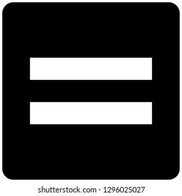 The icon shows two white stripes on a black background. Pixel precise design. Suitable for all devices, SEO, SMM, UX. Perfect for use in presentations, analytical reports, branding