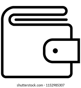 The icon shows a wallet. Pixel precise design. Suitable for all devices, SEO, SMM, UX. Perfect for use in presentations, analytical reports, branding and many other. Use it on any surface