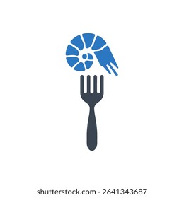 Icon of a shrimp on a fork