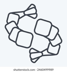 Icon Shrimp. related to Seafood symbol. line style. simple design illustration