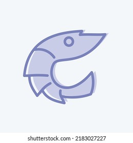 Icon Shrimp. suitable for Meat. two tone style. simple design editable. design template vector. simple illustration