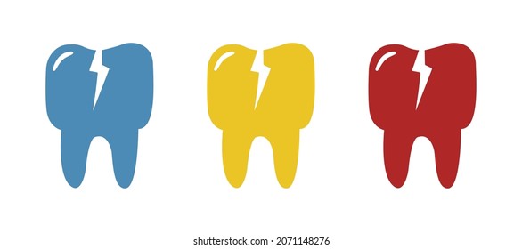 icon of a sick tooth on a white background, vector illustration