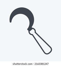 Icon Sickle. suitable for Garden symbol. glyph style. simple design editable. design template vector. simple symbol illustration