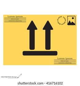 Icon of Side Up sign, symbol
