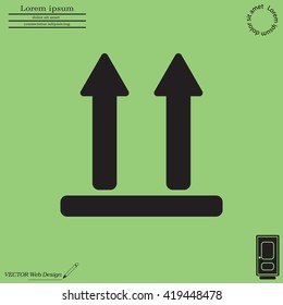 Icon of Side Up sign, symbol