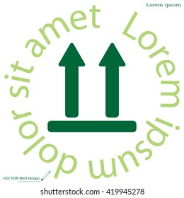 Icon of Side Up sign, symbol