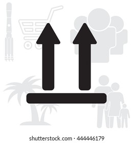 Icon of Side Up sign, symbol