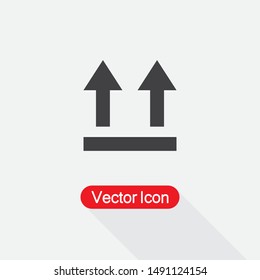 Icon Of Side Up Sign Vector Illustration On Light Gray Background Eps10